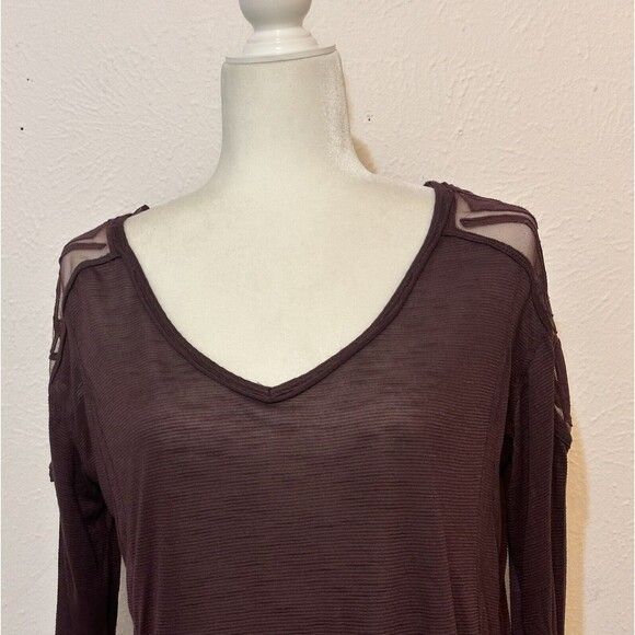 Free People Size SP The Gatsby Purple Embroidered Tunic Top Boho Minimalist - Picture 5 of 13